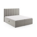 Sivi boxspring krevet s prostorom za pohranu 180x200 cm Gina – Milo Casa
