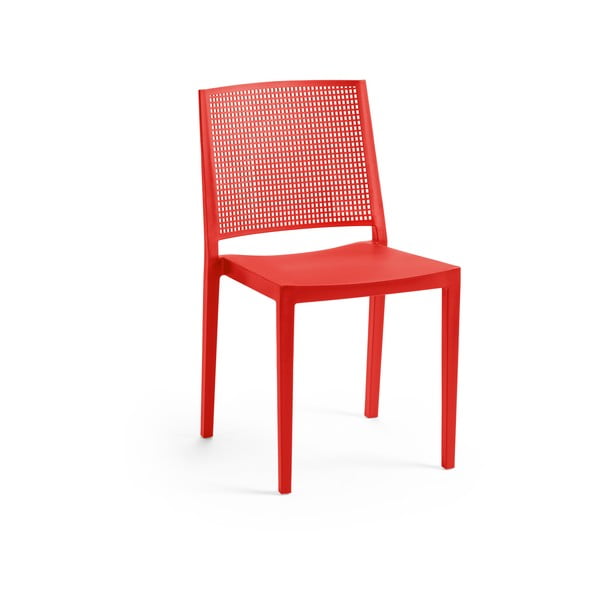 Crvena plastična vrtna stolica Grid – Rojaplast