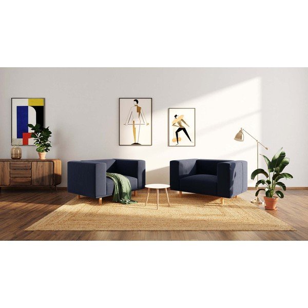 Tamno plava baršunasta fotelja   Kukumo – Ame Yens-image-4