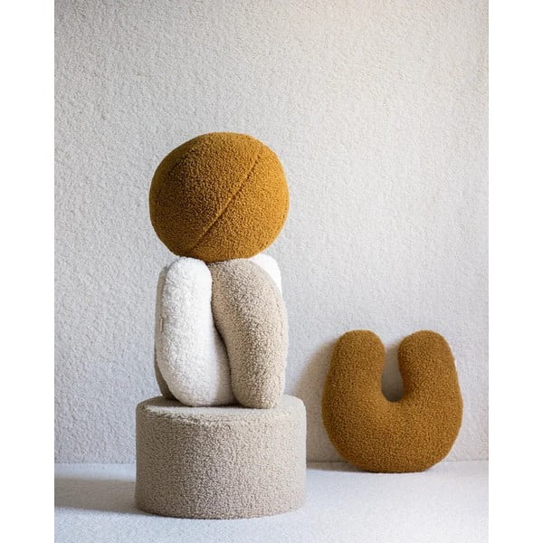 Svjetlo smeđi dječji jastuk za sjedenje od bouclé tkanine U – Wigiwama-image-3