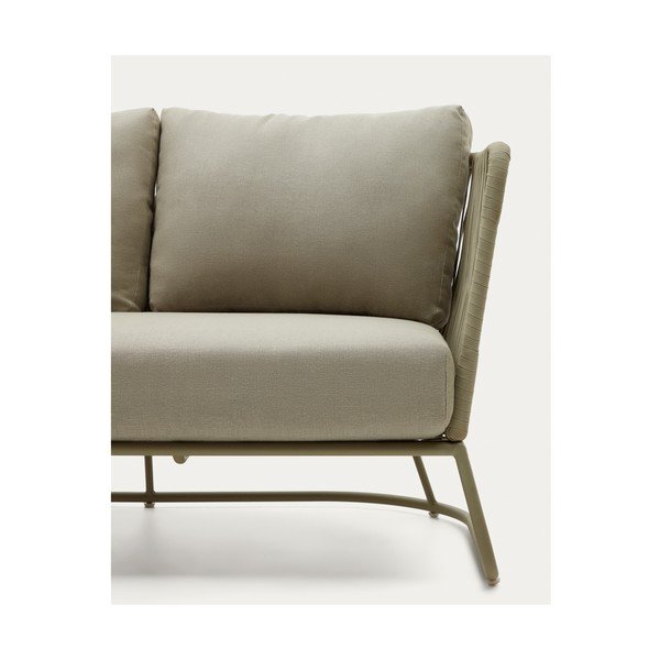 Kaki zelena željezna vrtna sofa Saconca – Kave Home-image-3