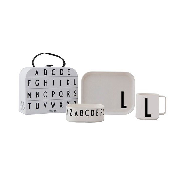 3-dijelni dječji set za jelo s kovčekom Design Letters Classics L