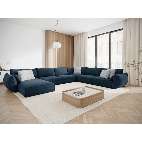 Tamnoplava kutna garnitura (desni kut) Vanda - Mazzini Sofas-image-1