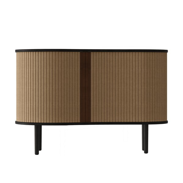 Smeđa/svjetlo smeđa niska komoda u dekoru hrasta s kliznim vratima 100x67 cm Audacious – UMAGE-image-3