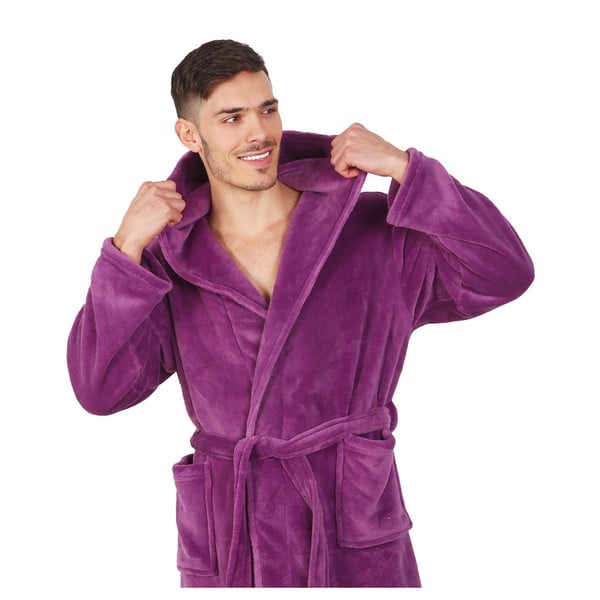 Ljubičasti uniseks ogrtač od mikrovlakna DecoKing Robby, veličina XS-image-4