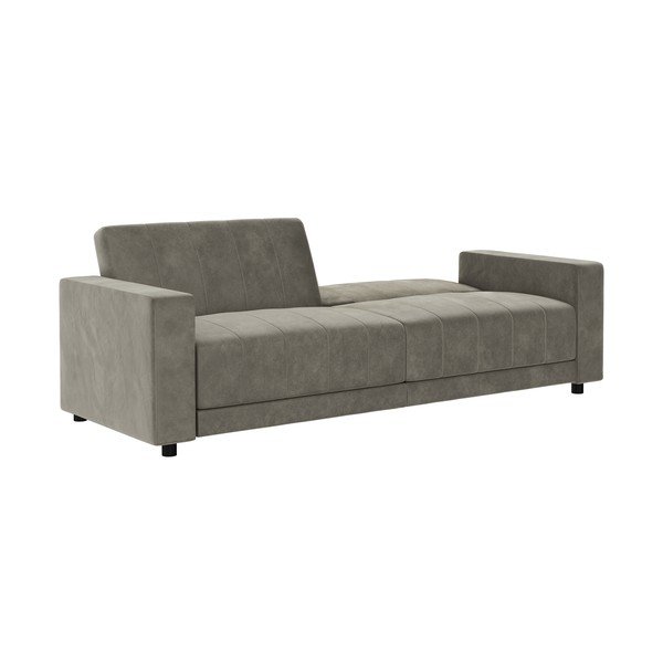 Smeđe-siva baršunasti podesiva/sklopiva sofa 225 cm Allie II – Støraa-image-3