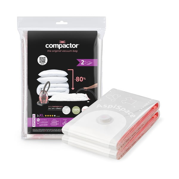 Vakuum vrećice za odjeću u setu 2 kom Premium Valve XL – Compactor