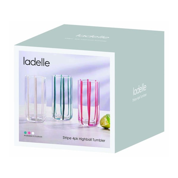 Čaše u setu 4 kom 450 ml Stripe – Ladelle-image-3