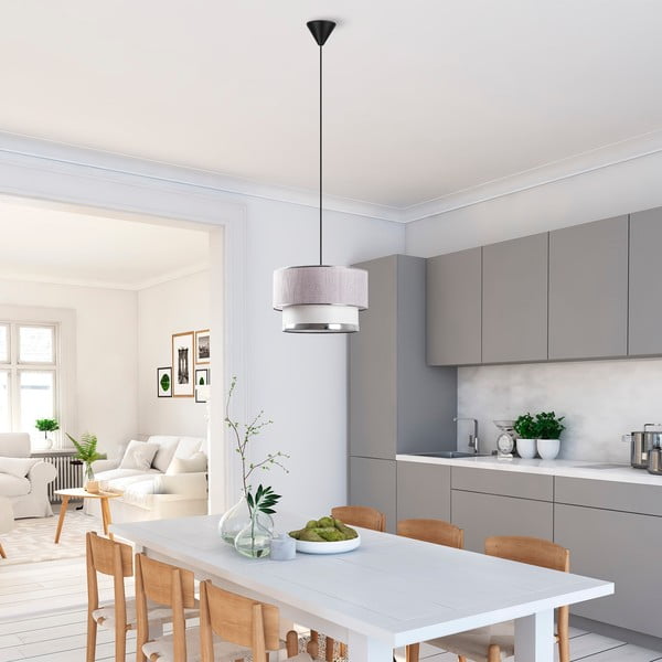 Siva/u srebrnoj boji viseća svjetiljka s tekstilnim sjenilom ø 30 cm Cake – Opviq lights-image-1