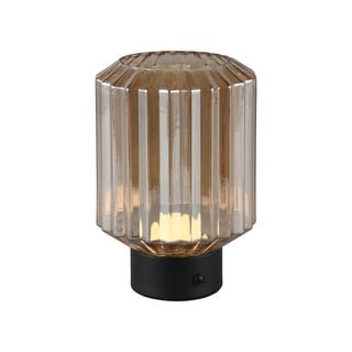 Crna/bež LED stolna lampa s mogućnosti zatamnjivanja sa staklenim sjenilom (visina 19,5 cm) Lord – Trio