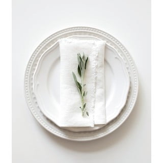 Set od 2 bijele lanene salvete Linen Tales Classic, 40 x 40 cm