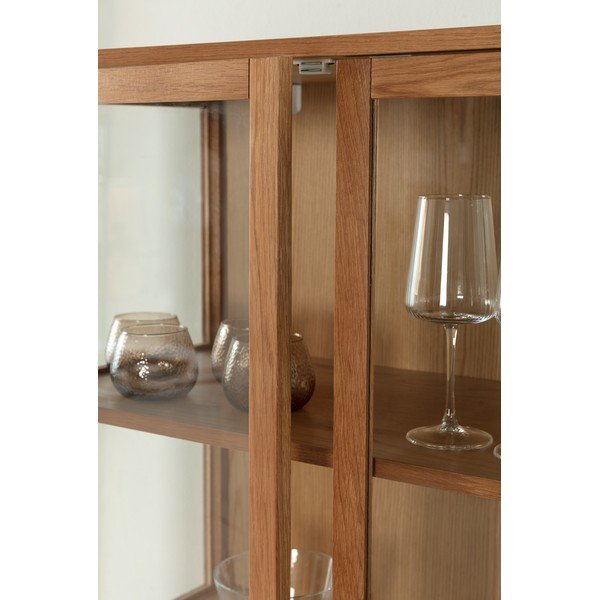 Vitrina u dekoru hrasta u prirodnoj boji 90x126x40 cm Ceci – MOME-image-2