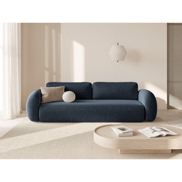 Tamno plava sklopiva/s prostorom za odlaganje sofa od šenila 262 cm Tonale – Cosmopolitan Design-image-1