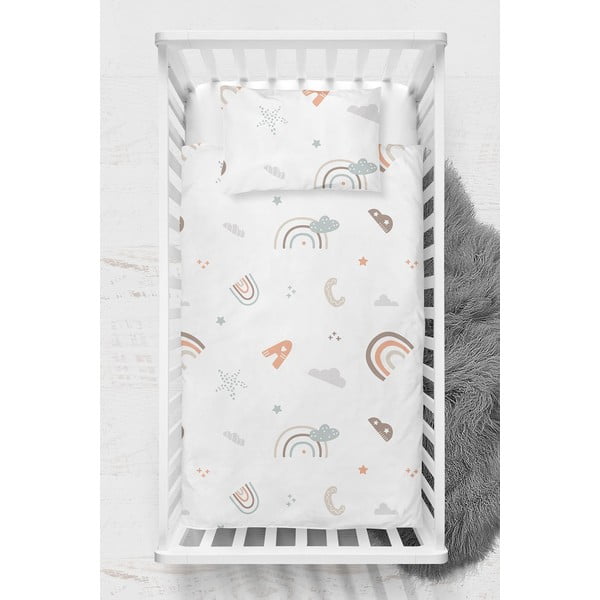 Bijela dječja posteljina za dječji krevetić od renforce pamuka 100x150 cm Abc – Mijolnir-image-2