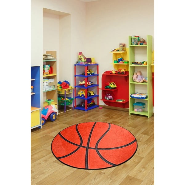 Narančasti dječji protuklizni tepih Conceptum Hypnose Basketball, ø 140 cm-image-2