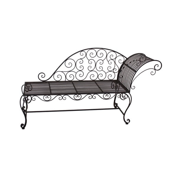 Crna/tamno smeđa metalna vrtna klupa Lamington – Garden Pleasure