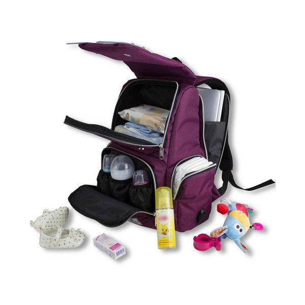 Ljubičasti ruksak za majke s USB priključkom My Valice MOTHER STAR Baby Care Backpack-image-3