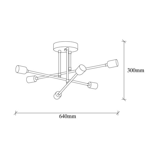 Stropna svjetiljka u brončanoj boji 64x64 cm Flower – Opviq lights-image-4