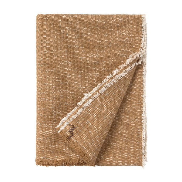 Oker žuta pamučna deka 130x180 cm Handloom – Lorena Canals