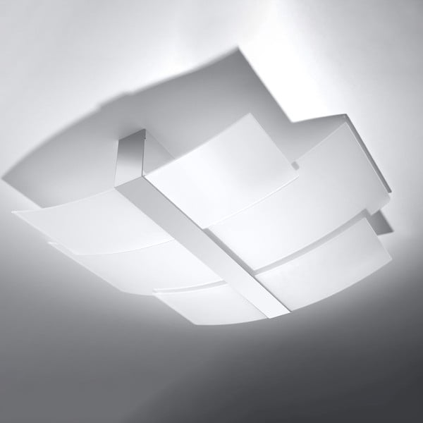 Bijela stropna svjetiljka sa staklenim sjenilom 53x61 cm Marett – Nice Lamps