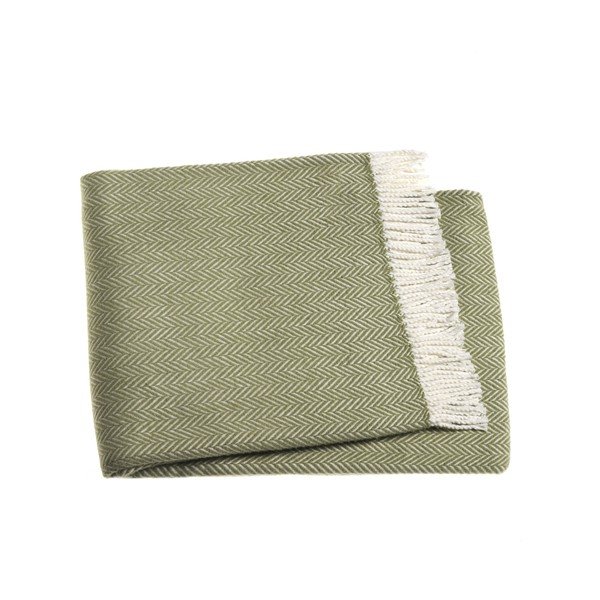 Maslinasto zeleni pokrivač s pamukom Euromant Skyline, 140 x 160 cm
