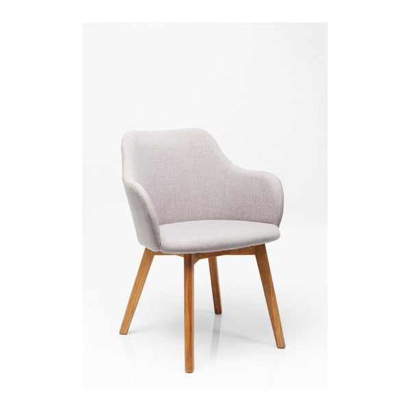 Siva stolica s hrastovim nogama Kare Design