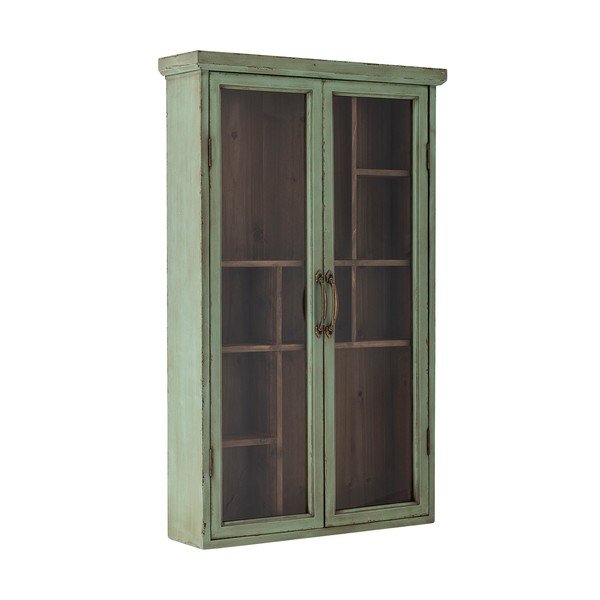 Zelena vitrina od masivne jele 13,5x80 cm Hazem – Bloomingville-image-2