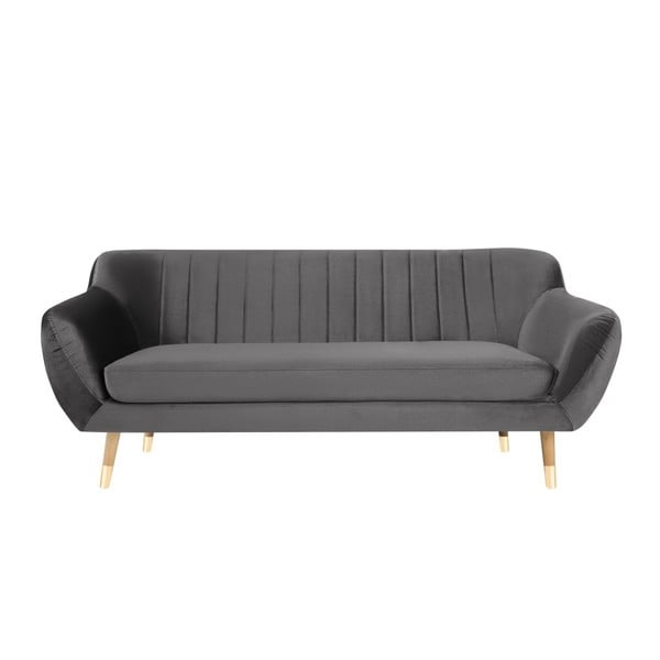 Sofa od sivog baršuna Mazzini Sofas Benito, 188 cm