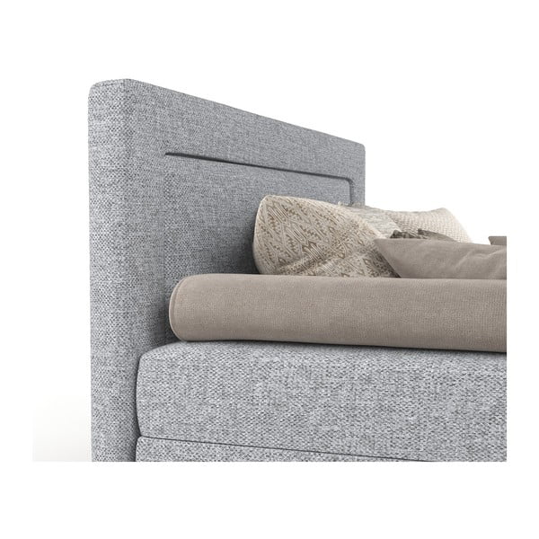 Sivi tapecirani krevet 90x200 cm Alba – Maison de Rêve-image-1