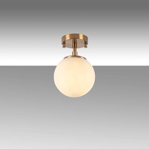 Bijela/mjedena stropna svjetiljka sa staklenim sjenilom ø 15 cm Atmaca – Opviq lights-image-4