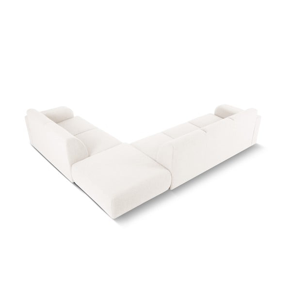 Bijela kutna garnitura od bouclé tkanine (s desnim kutom) Molino – Micadoni Home-image-3