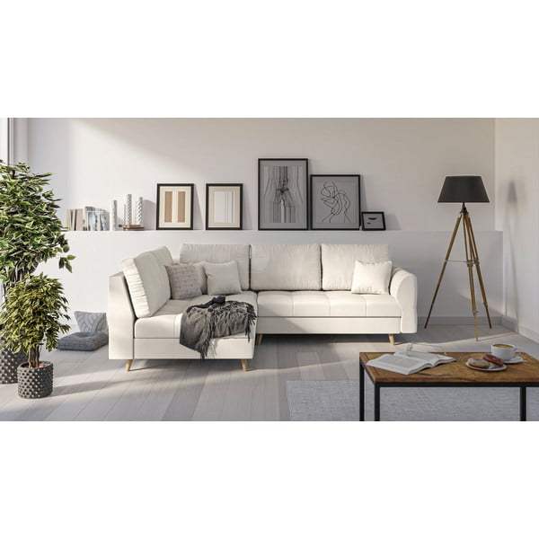 Krem kutna garnitura (lijevi kut) Ariella - Ropez-image-1