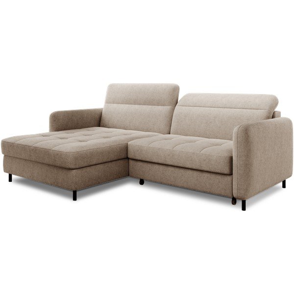 Bež sklopiva/s prostorom za odlaganje kutna garnitura od šenila (s lijevim kutom/s ležaljkom) Gomsi – ELTAP-image-2