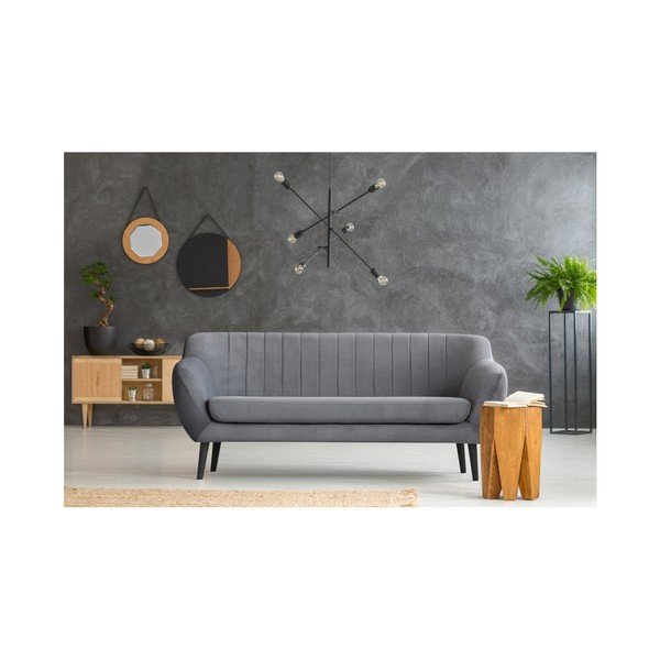 Siva sofa za tri Mazzini Sofe Toscane, crne noge-image-3