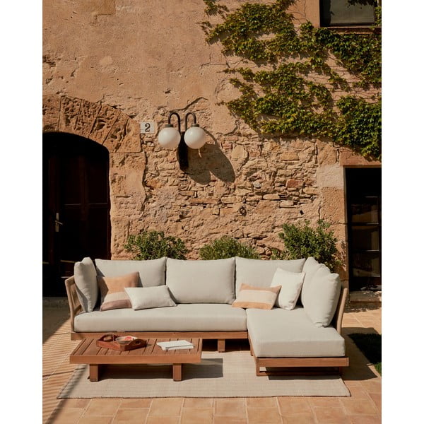 Krem/u prirodnoj boji vrtna garnitura od masivnog bagrema za 5 osoba Raco – Kave Home-image-1