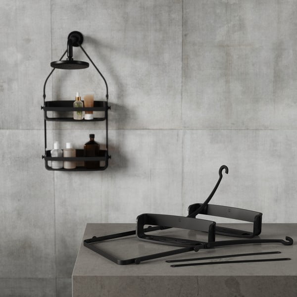 Crna viseća plastična kupaonska polica Flex - Umbra-image-3