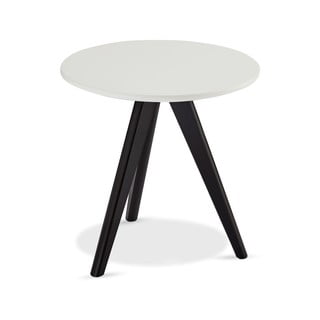 Crno-bijeli stolić za kavu sa nogama od hrastovog drveta Furnhouse Life, ø 40 cm