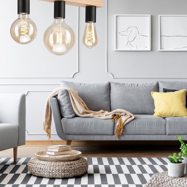 Stropno svjetlo crne-prirodne boje - LAMKUR-image-2