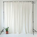 Bijela lanena zavjesa s petljama Linen Tales Night Time, 250 x 140 cm