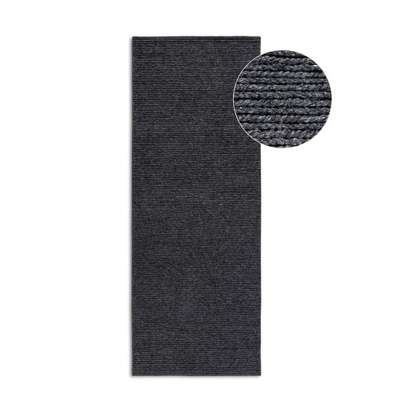 Tamno siva ručno rađena vunenia staza 80x200 cm Francois – Villeroy&Boch
