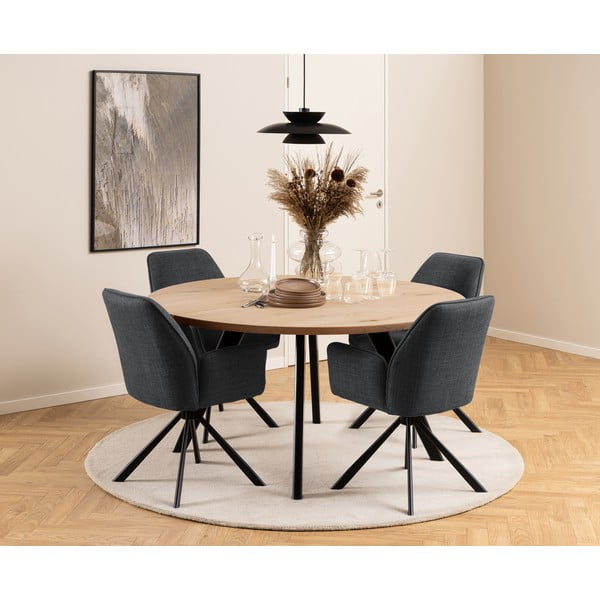 Tamno sive podstavljene blagovaonske stolice u setu s naslonima za ruke 2 kom Glenda – Actona-image-1