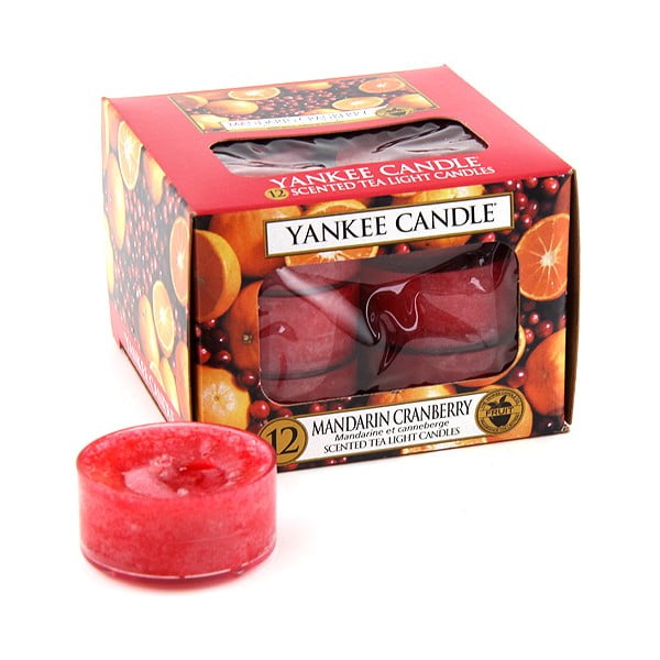Set od 12 mirisnih svijeća Yankee Candle Tangerine with Cranberry, vrijeme gorenja 4 sata