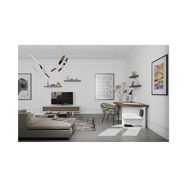 Smeđi radni stol TemaHome Multi, dužina 160 cm-image-2