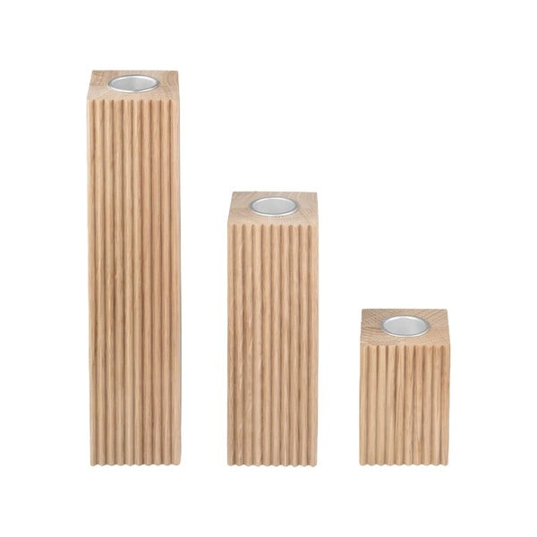 Drveni svijećnjaci u setu 3 kom Dreva – Blomus