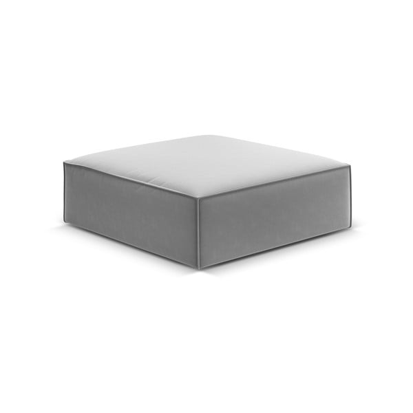 Svijetlo sivi baršunast tabure Vanda – Mazzini Sofas-image-2