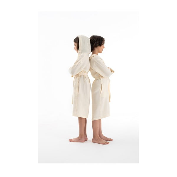 Krem dječji ogrtač od muslina veličina za 7-8 godina Muslin – Foutastic-image-2