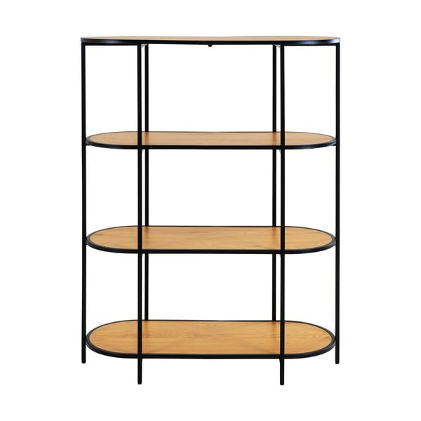 Crna polica za knjige u dekoru hrasta 36x111 cm Vita - House Nordic-image-3