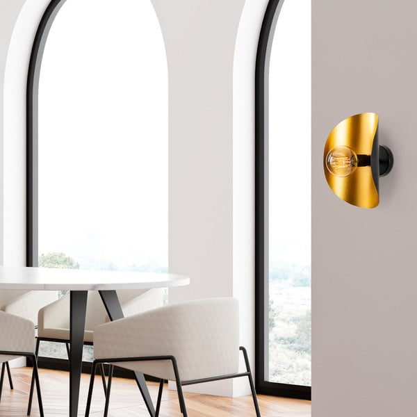 Crna/u zlatnoj boji zidna lampa Sivani – Opviq lights-image-3