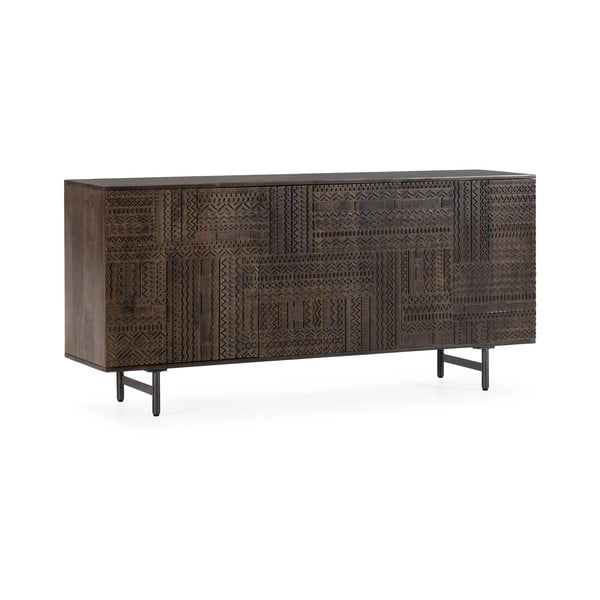 Tamno smeđa komoda od masivnog manga 160x75x40 cm Kalai – MOME-image-3