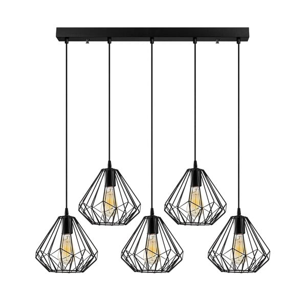 Crna viseća svjetiljka s metalnim sjenilom Diamond – Opviq lights